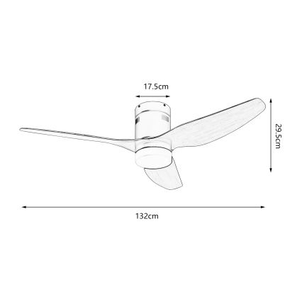 ZEVENTI - LED Stmívatelný stropní ventilátor PADUA LED/18W/230V 3000-6000K Wi-Fi Tuya černá/hnědá + dálkové ovládání