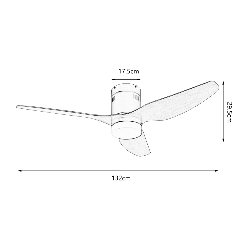 ZEVENTI - LED Stmívatelný stropní ventilátor PADUA LED/18W/230V 3000-6000K Wi-Fi Tuya černá/hnědá + dálkové ovládání
