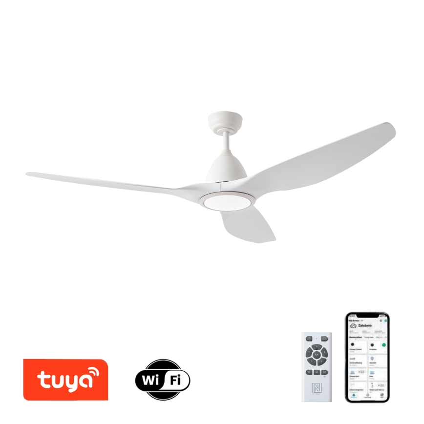 ZEVENTI - LED Stmívatelný stropní ventilátor URBINO LED/20W/230V 3000-6000K Wi-Fi Tuya bílá + dálkové ovládání