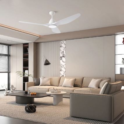 ZEVENTI - LED Stmívatelný stropní ventilátor URBINO LED/20W/230V 3000-6000K Wi-Fi Tuya bílá + dálkové ovládání