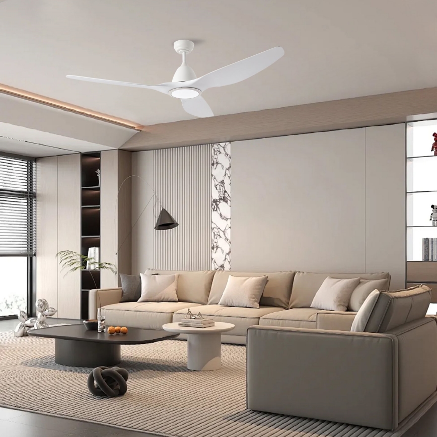ZEVENTI - LED Stmívatelný stropní ventilátor URBINO LED/20W/230V 3000-6000K Wi-Fi Tuya bílá + dálkové ovládání