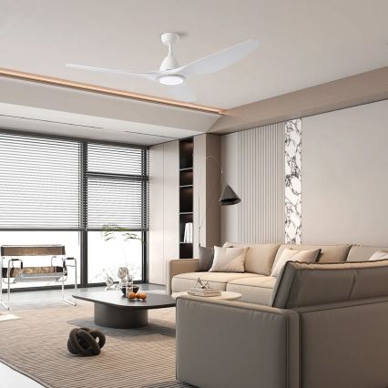 ZEVENTI - LED Stmívatelný stropní ventilátor URBINO LED/20W/230V 3000-6000K Wi-Fi Tuya bílá + dálkové ovládání