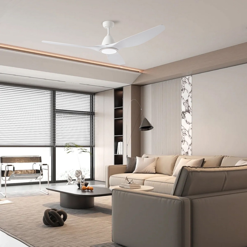 ZEVENTI - LED Stmívatelný stropní ventilátor URBINO LED/20W/230V 3000-6000K Wi-Fi Tuya bílá + dálkové ovládání