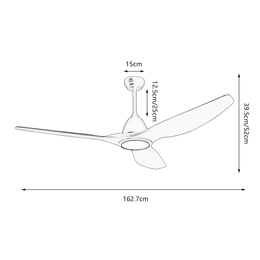 ZEVENTI - LED Stmívatelný stropní ventilátor URBINO LED/20W/230V 3000-6000K Wi-Fi Tuya černá + dálkové ovládání