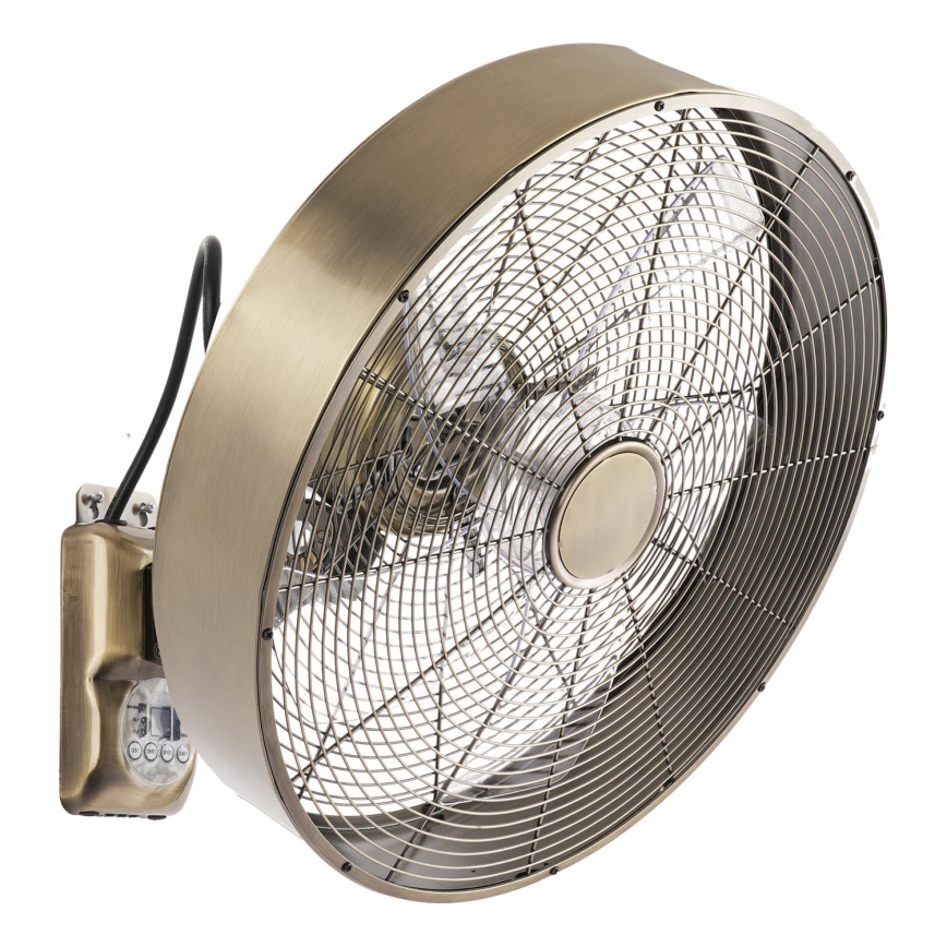 ZEVENTI - Nástěnný ventilátor FANNY 50W/230V bronzová + dálkové ovládání