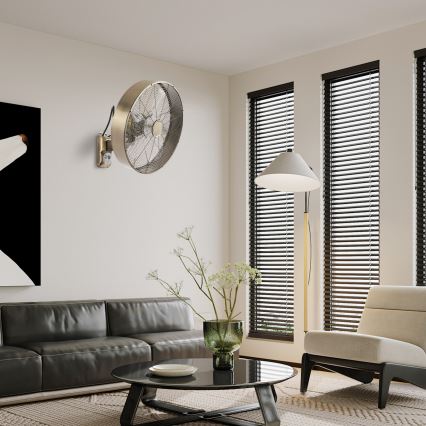 ZEVENTI - Nástěnný ventilátor FANNY 50W/230V bronzová + dálkové ovládání