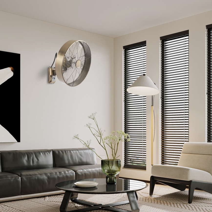 ZEVENTI - Nástěnný ventilátor FANNY 50W/230V bronzová + dálkové ovládání
