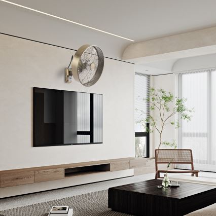 ZEVENTI - Nástěnný ventilátor FANNY 50W/230V bronzová + dálkové ovládání
