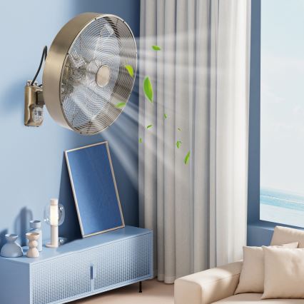 ZEVENTI - Nástěnný ventilátor FANNY 50W/230V bronzová + dálkové ovládání