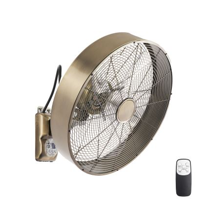 ZEVENTI - Nástěnný ventilátor FANNY 50W/230V bronzová + dálkové ovládání