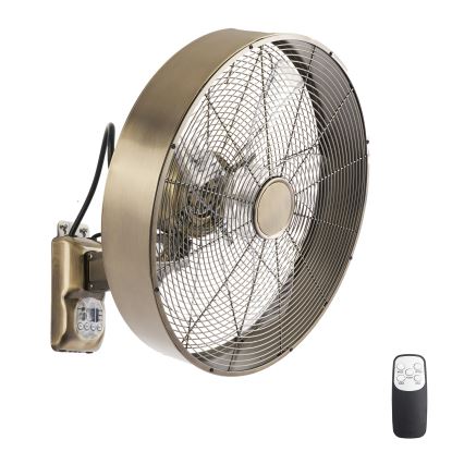 ZEVENTI - Nástěnný ventilátor FANNY 50W/230V bronzová + dálkové ovládání