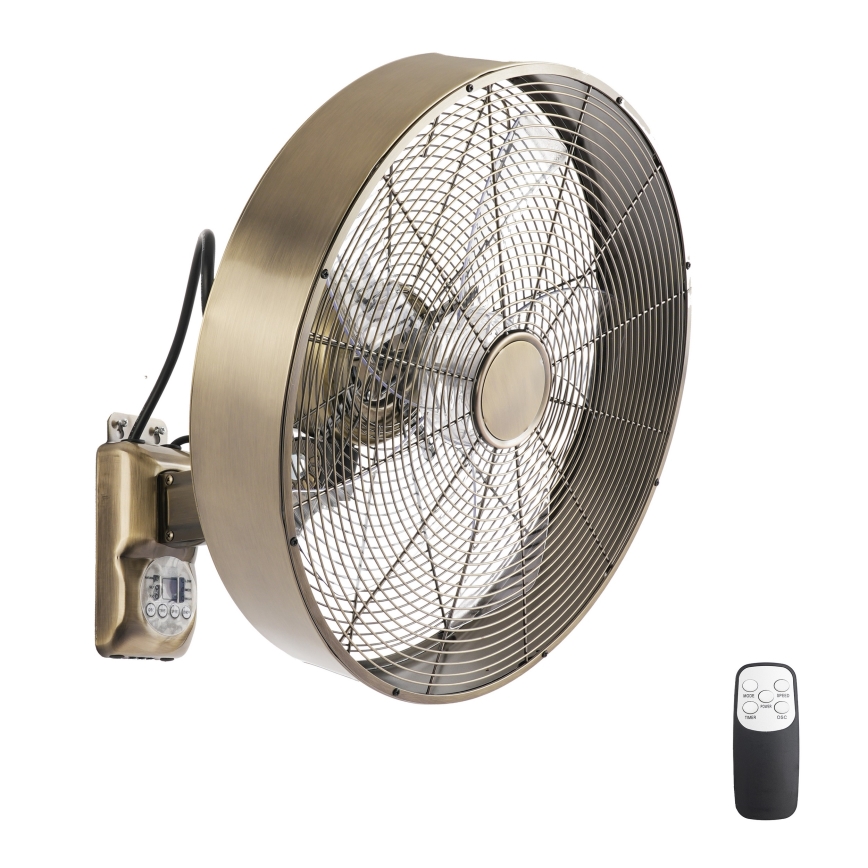 ZEVENTI - Nástěnný ventilátor FANNY 50W/230V bronzová + dálkové ovládání