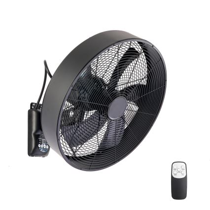 ZEVENTI - Nástěnný ventilátor FANNY 50W/230V černá + dálkové ovládání