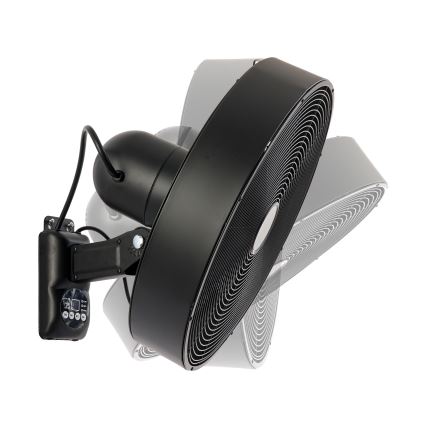 ZEVENTI - Nástěnný ventilátor FANNY 50W/230V černá + dálkové ovládání