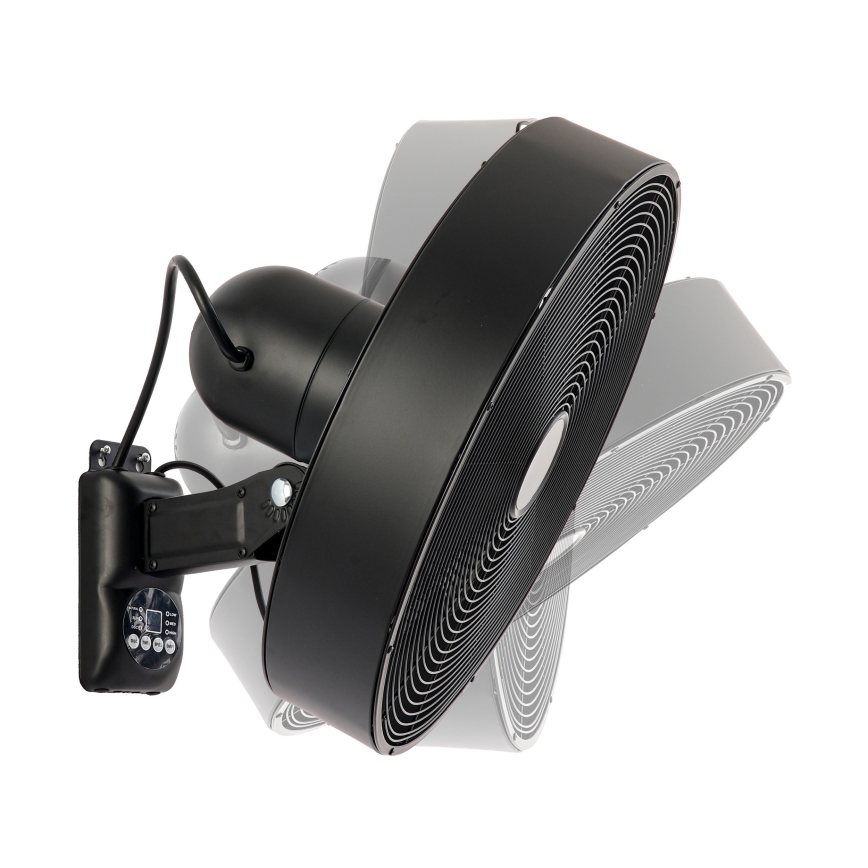 ZEVENTI - Nástěnný ventilátor FANNY 50W/230V černá + dálkové ovládání