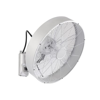 ZEVENTI - Nástěnný ventilátor FANNY 50W/230V pr. 45 cm matný chrom + dálkové ovládání
