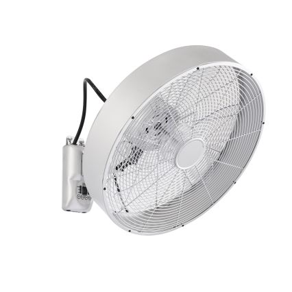 ZEVENTI - Nástěnný ventilátor FANNY 50W/230V pr. 45 cm matný chrom + dálkové ovládání