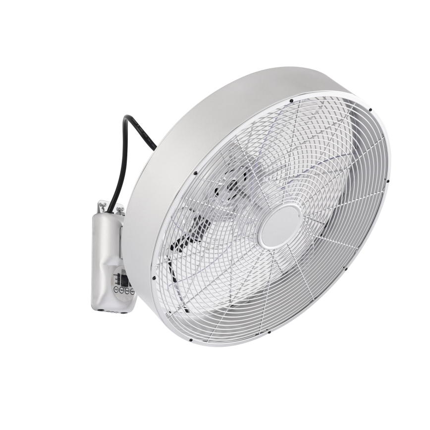 ZEVENTI - Nástěnný ventilátor FANNY 50W/230V pr. 45 cm matný chrom + dálkové ovládání