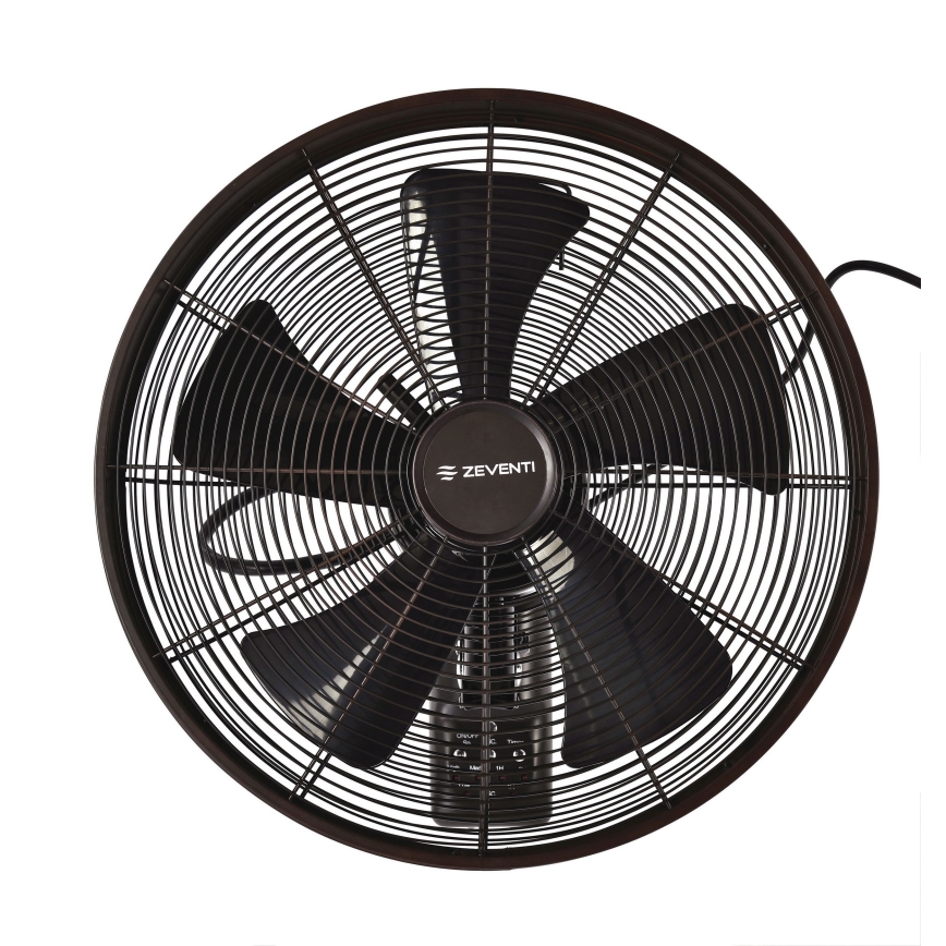 ZEVENTI - Nástěnný ventilátor FREEZE 50W/230V pr. 40 cm černá/hnědá + dálkové ovládání