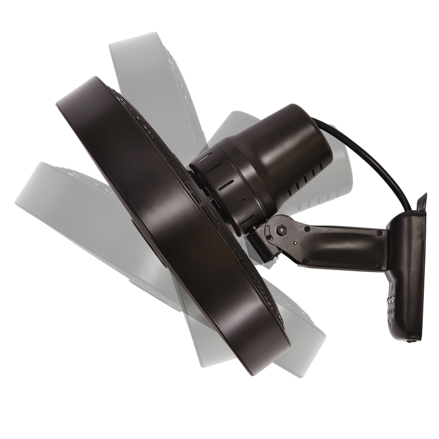 ZEVENTI - Nástěnný ventilátor FREEZE 50W/230V pr. 40 cm černá/hnědá + dálkové ovládání