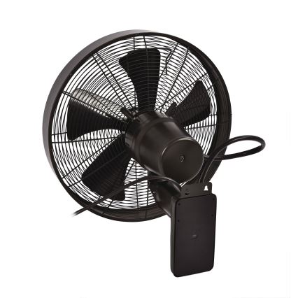 ZEVENTI - Nástěnný ventilátor FREEZE 50W/230V pr. 40 cm černá/hnědá + dálkové ovládání