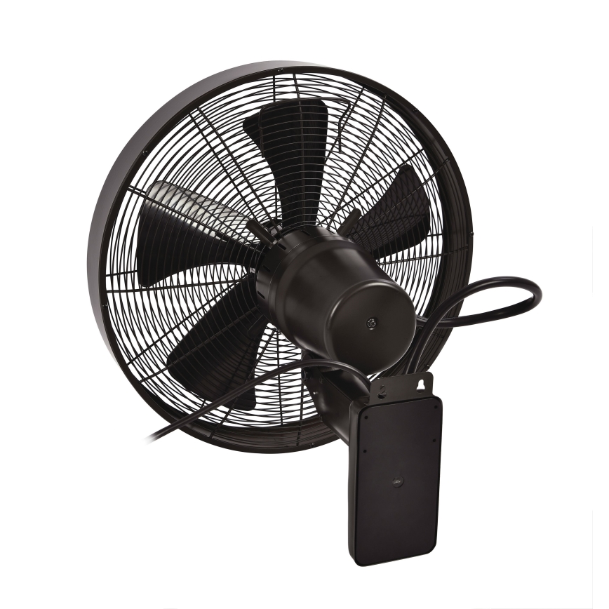 ZEVENTI - Nástěnný ventilátor FREEZE 50W/230V pr. 40 cm černá/hnědá + dálkové ovládání