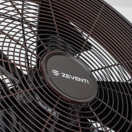 ZEVENTI - Nástěnný ventilátor FREEZE 50W/230V pr. 40 cm černá/hnědá + dálkové ovládání