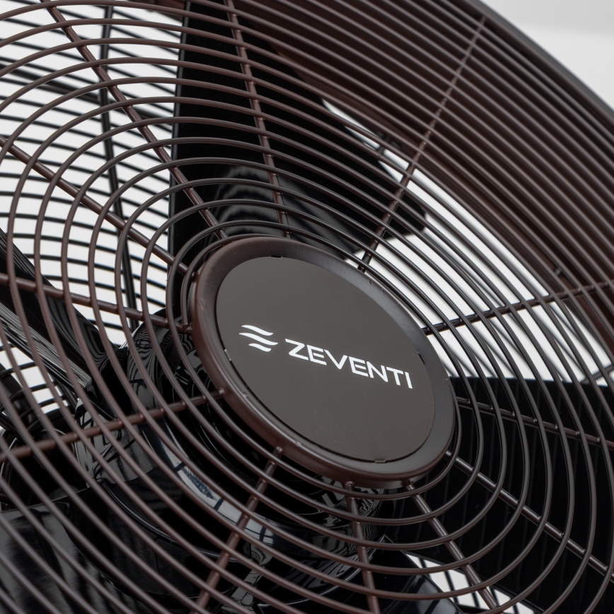 ZEVENTI - Nástěnný ventilátor FREEZE 50W/230V pr. 40 cm černá/hnědá + dálkové ovládání