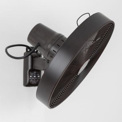 ZEVENTI - Nástěnný ventilátor FREEZE 50W/230V pr. 40 cm černá/hnědá + dálkové ovládání
