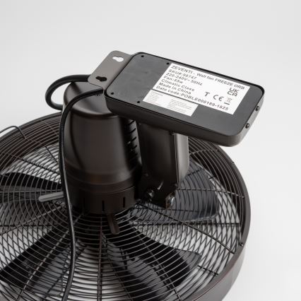 ZEVENTI - Nástěnný ventilátor FREEZE 50W/230V pr. 40 cm černá/hnědá + dálkové ovládání
