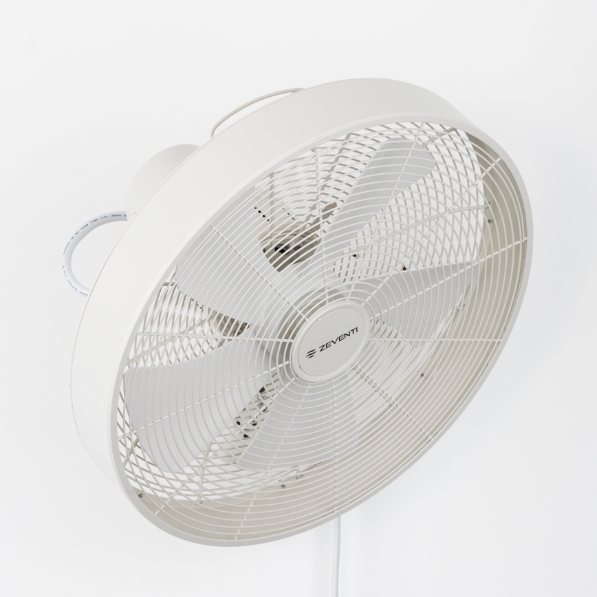 ZEVENTI - Nástěnný ventilátor FREEZE 50W/230V pr. 40 cm bílá + dálkové ovládání