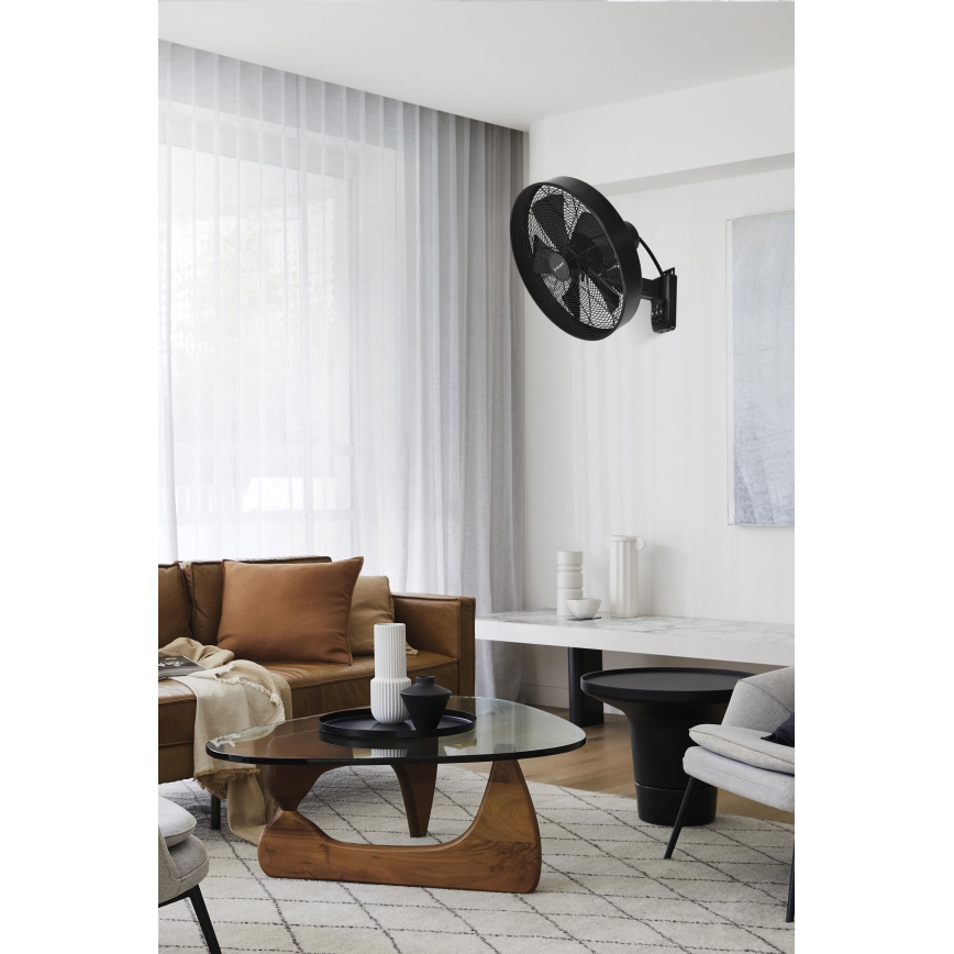 ZEVENTI - Nástěnný ventilátor FREEZE 50W/230V pr. 40 cm černá + dálkové ovládání