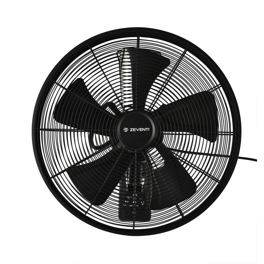 ZEVENTI - Nástěnný ventilátor FREEZE 50W/230V pr. 40 cm černá + dálkové ovládání