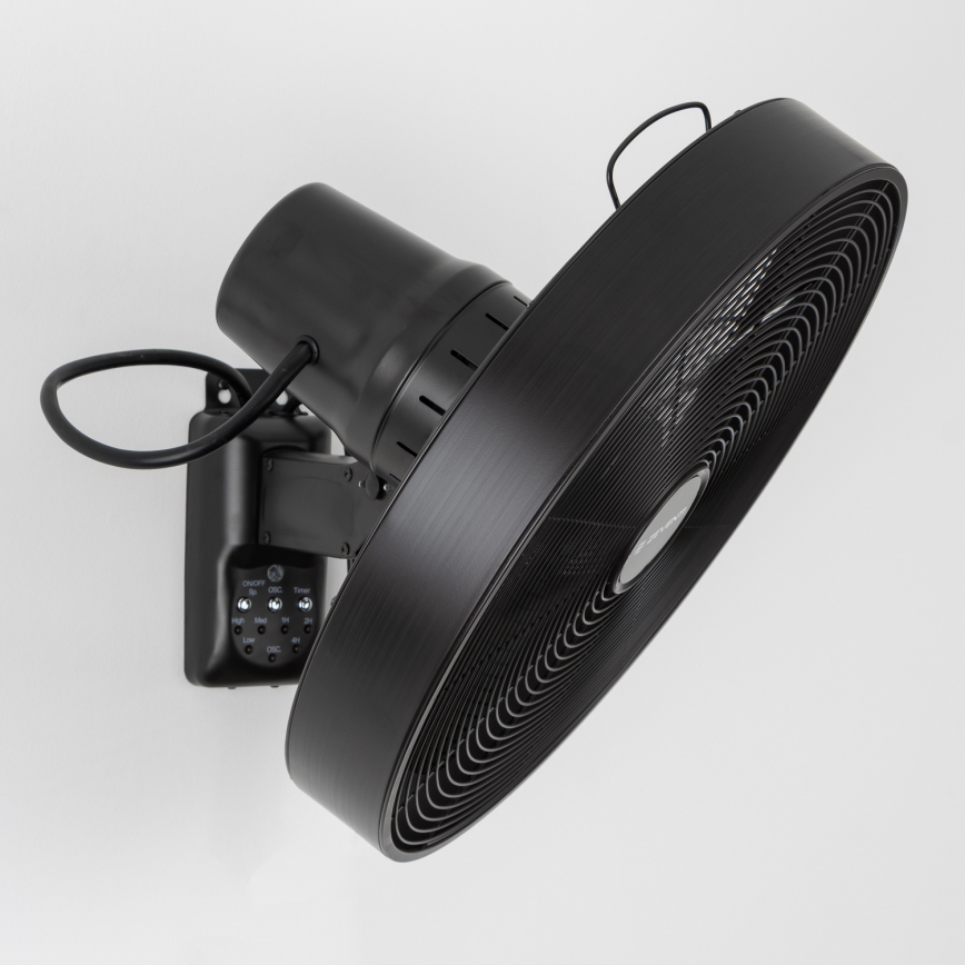 ZEVENTI - Nástěnný ventilátor FREEZE 50W/230V pr. 40 cm černá + dálkové ovládání