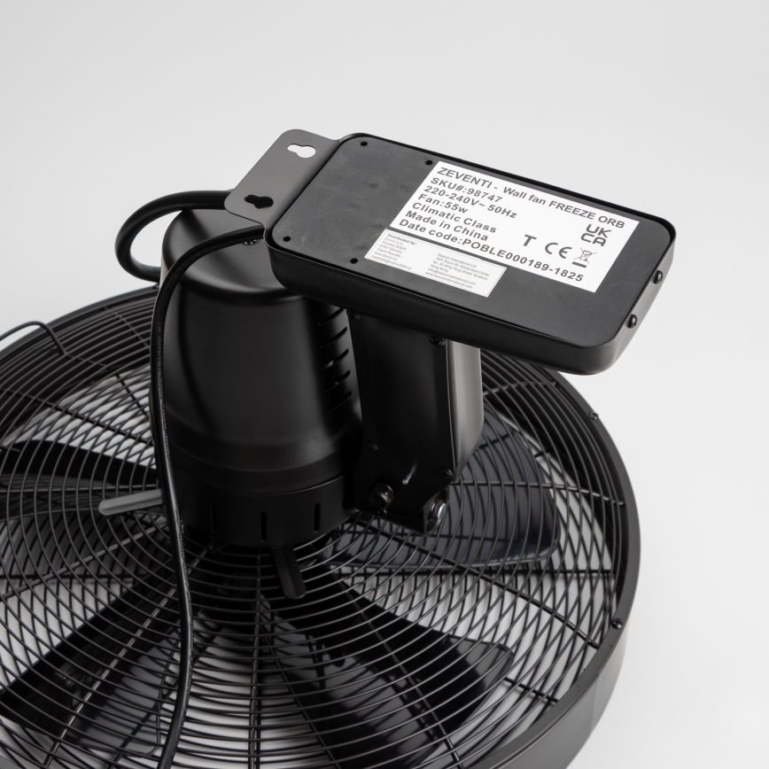 ZEVENTI - Nástěnný ventilátor FREEZE 50W/230V pr. 40 cm černá + dálkové ovládání