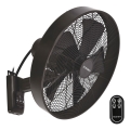 ZEVENTI - Nástěnný ventilátor FREEZE 50W/230V pr. 40 cm černá/hnědá + dálkové ovládání