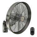 ZEVENTI - Nástěnný ventilátor FREEZE 50W/230V pr. 40 cm matný chrom + dálkové ovládání