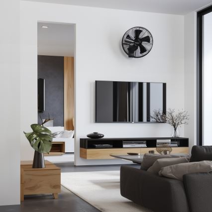 ZEVENTI - Nástěnný ventilátor FREEZE 50W/230V pr. 45 cm černá + dálkové ovládání