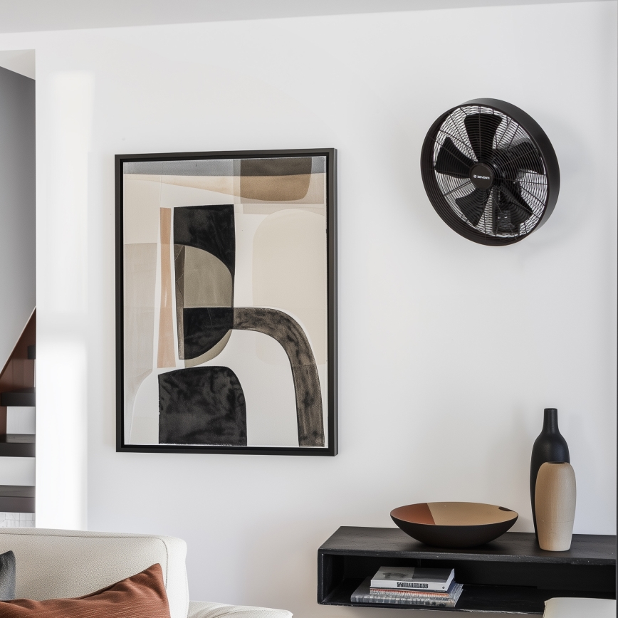 ZEVENTI - Nástěnný ventilátor FREEZE 50W/230V pr. 45 cm černá + dálkové ovládání