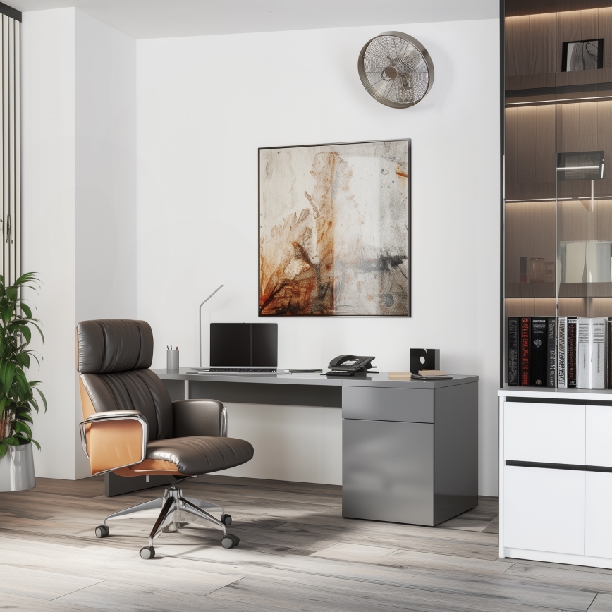 ZEVENTI - Nástěnný ventilátor FREEZE 50W/230V pr. 45 cm matný chrom + dálkové ovládání