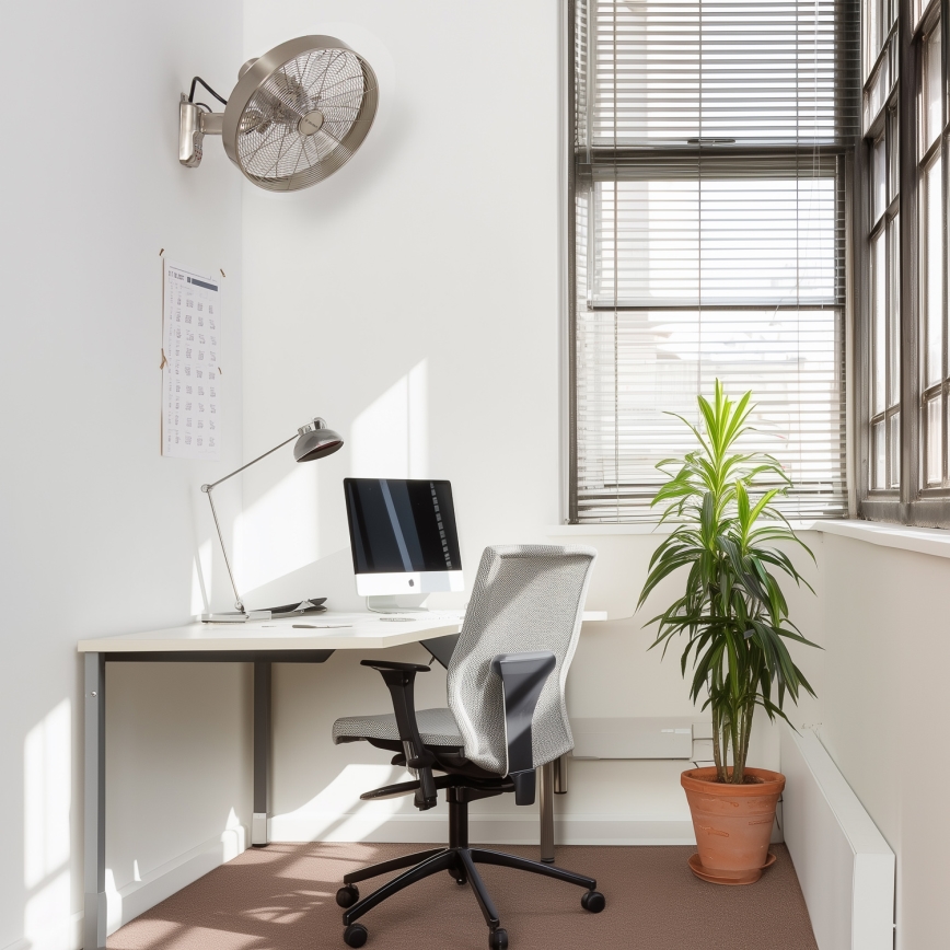 ZEVENTI - Nástěnný ventilátor FREEZE 50W/230V pr. 45 cm matný chrom + dálkové ovládání