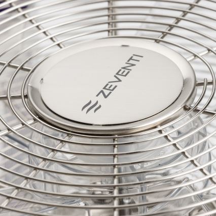 ZEVENTI - Nástěnný ventilátor FREEZE 50W/230V pr. 45 cm matný chrom + dálkové ovládání