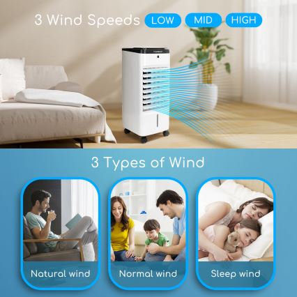 ZEVENTI - Ochlazovač vzduchu ARCTIC 60W/230V černá/bílá + dálkové ovládání