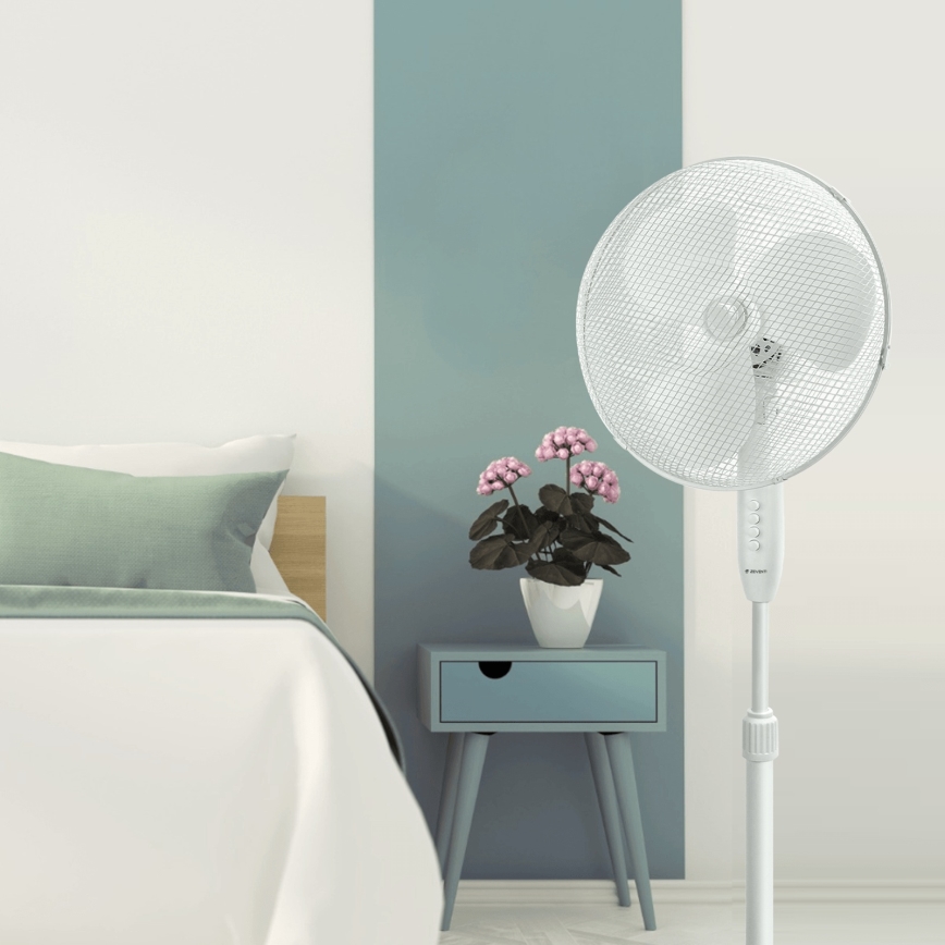 ZEVENTI - Stojanový ventilátor FLOW 40W/230V bílá