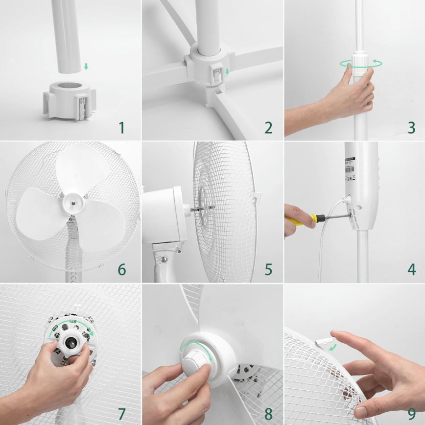 ZEVENTI - Stojanový ventilátor FLOW 40W/230V bílá