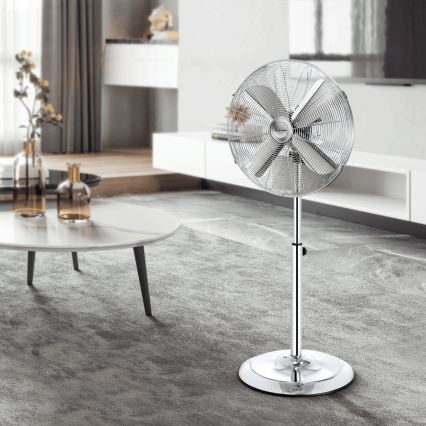 ZEVENTI - Stojanový ventilátor FLOW 50W/230V 125 cm lesklý chrom