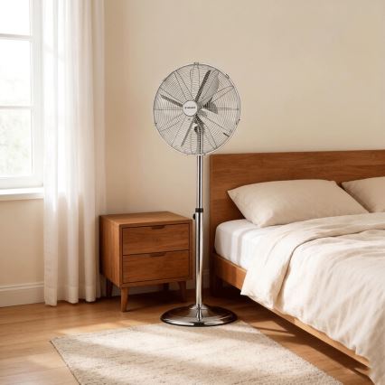 ZEVENTI - Stojanový ventilátor FLOW 50W/230V pr. 45 cm lesklý chrom