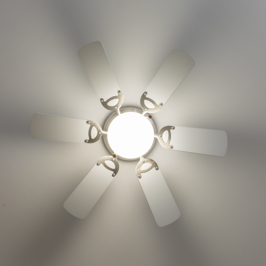 ZEVENTI - Stropní ventilátor GALDANA 1xE27/60W/230V šedá/bílá