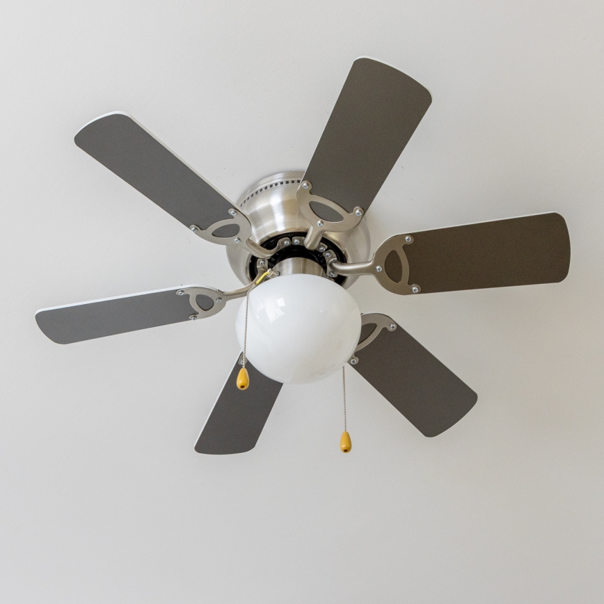 ZEVENTI - Stropní ventilátor GALDANA 1xE27/60W/230V šedá/bílá