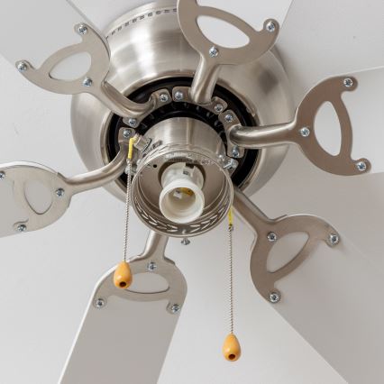 ZEVENTI - Stropní ventilátor GALDANA 1xE27/60W/230V šedá/bílá